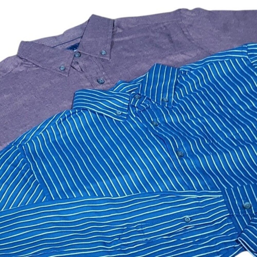 Basic Editions Bundle 2 Long Sleeve Button Down Shirts